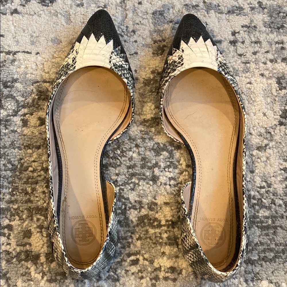 Tory Burch Black and White Women's Flats
